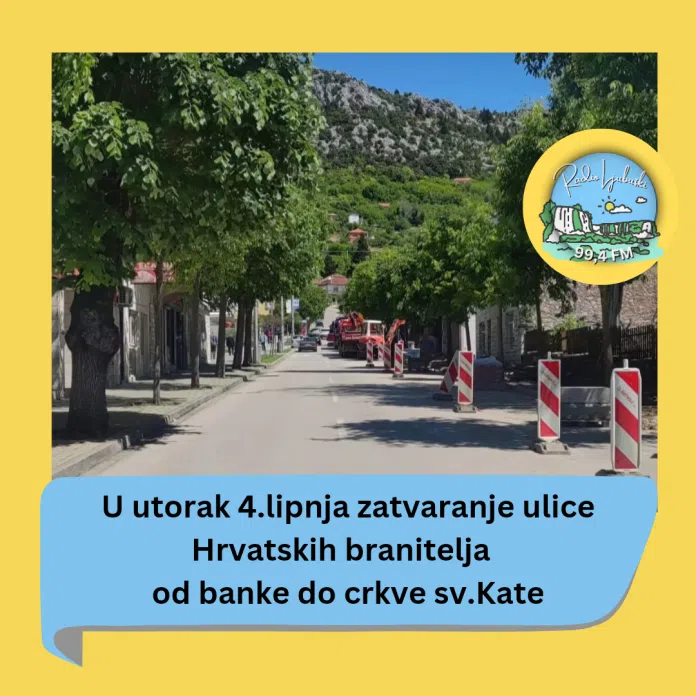 Zatvaranje Dijela Ulice Hrvatskih Branitelja U Utorak 46