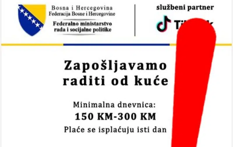 Ministarstvo upozorava: Pazite se lažnih oglasa za posao od kuće