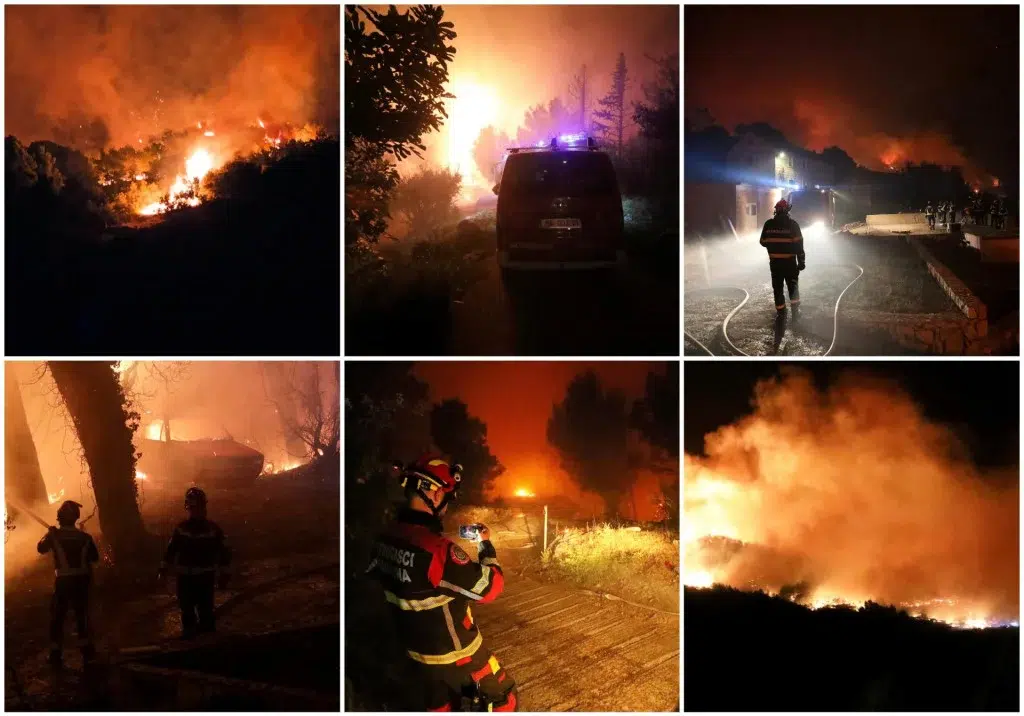 Konačno stigli kanaderi u Tučepi! Vatra proširila na Park prirode Biokovo i zahvatila obližnji ranč, čuju se detonacije
