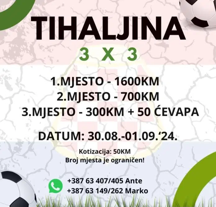 NAJAVA: Prvi Tihaljina futsal turnir u formatu 3×3 Najava Prvi Tihaljina Futsal Turnir U Formatu 3×3