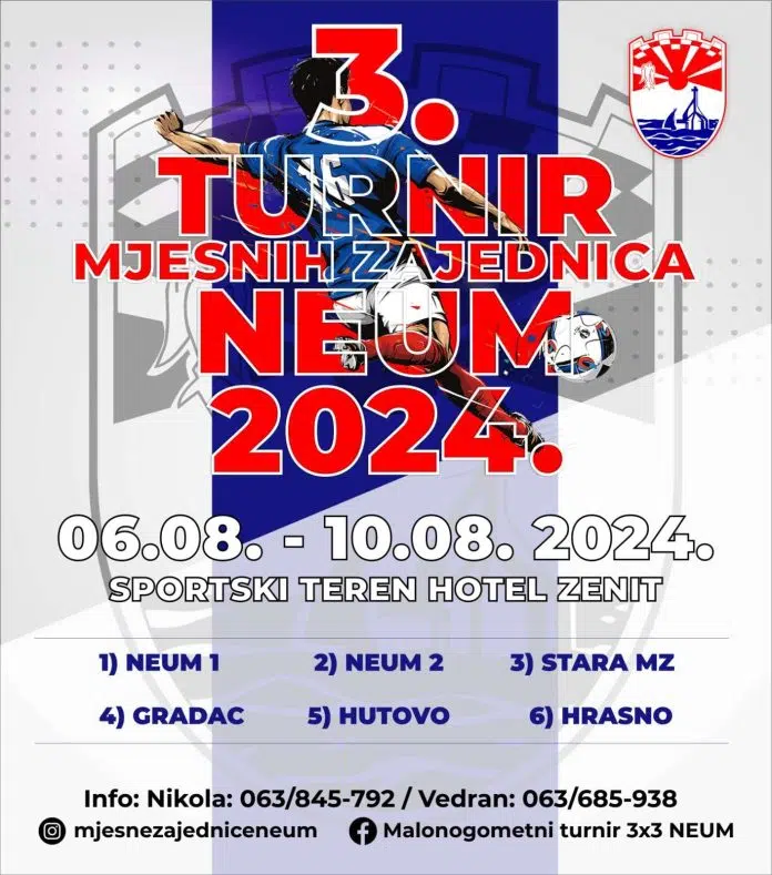 Najava Treci Turnir Mjesnih Zajednica Opcine Neum