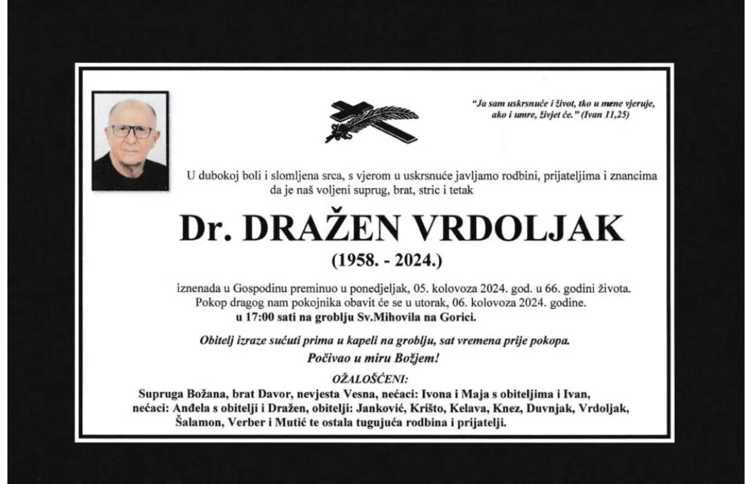 Dr. Dražen Vrdoljak preminuo