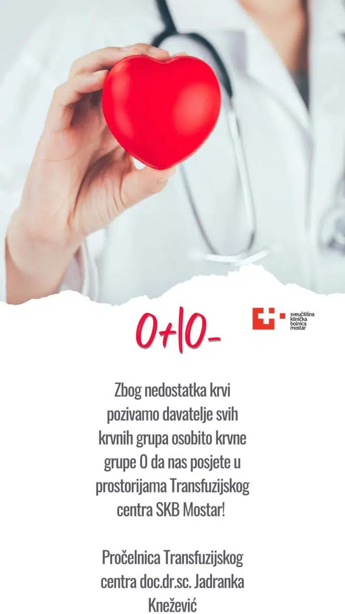 1723456157 Skb Mostar Apel Za Darivanje Krvi Posebno Traganje Za Darivateljima