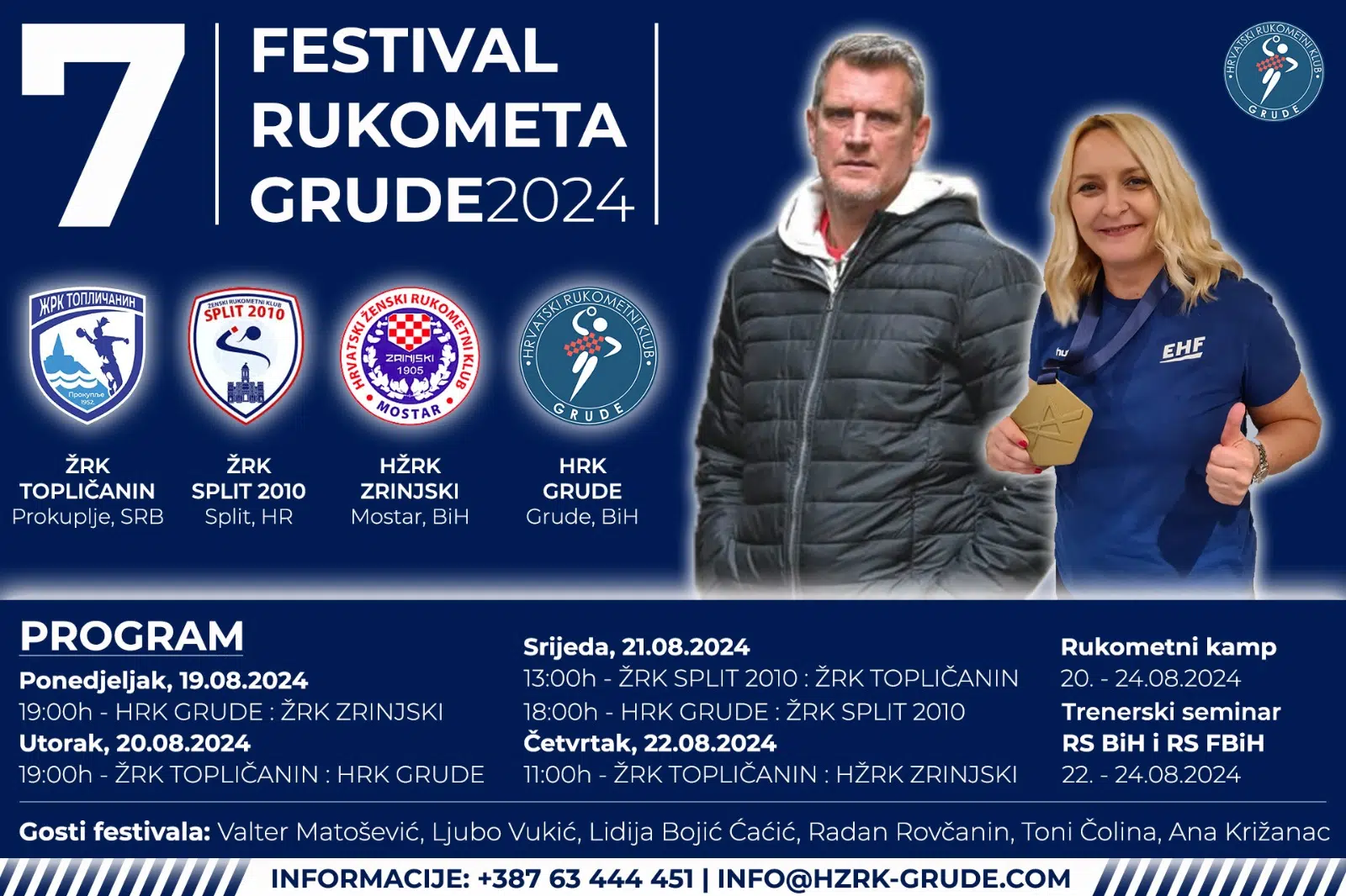 NAJAVA: Festival rukometa u Grudama 2024. i promocija monografije “Rukometne kćeri bure – od sna do stvarnosti”