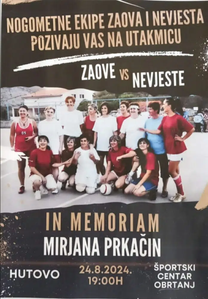 Najava Turnir U Nogometu Zaove Protiv Nevjesta