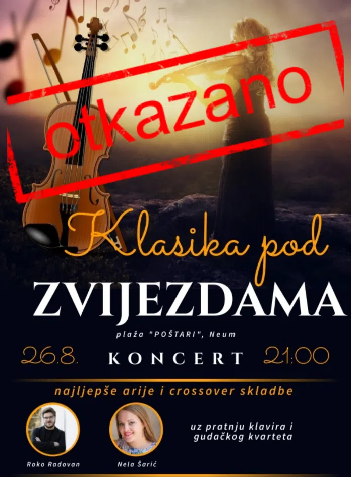 Otkazen Koncert Klasika Pod Zvijezdama Zbog Dana Zalosti
