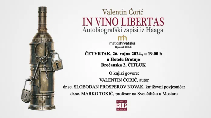 Najava Promocija Knjige In Vino Libertas Valentina Corica U Citluku