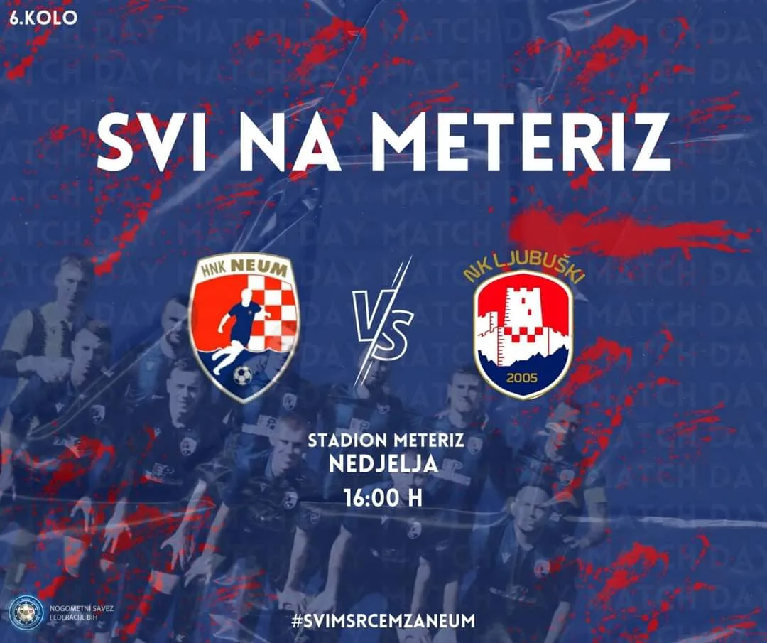 NAJAVA: Utakmica između HNK Neum i HNK Ljubuški u nedjelju