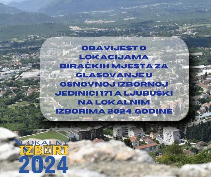 Obavijest O Lokacijama Birackih Mjesta Za Glasovanje U Osnovnoj Izbornoj