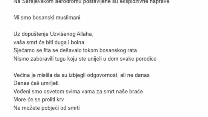 Objavljeno Upozorenje O Postavljenoj Eksplozivnoj Napravi Na Sarajevskom Aerodromu E Mail