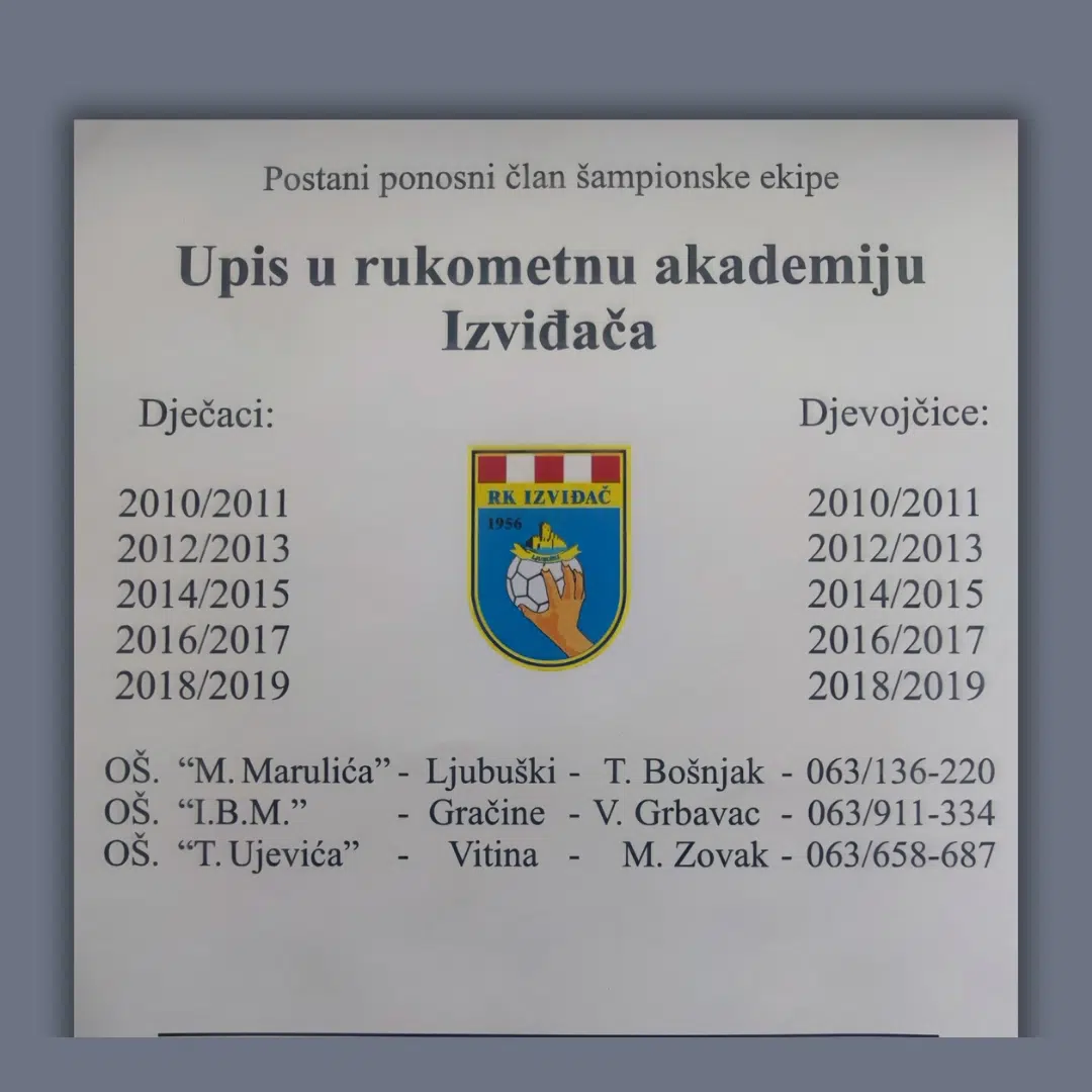 Prijavi se na Rukometnu akademiju Izviđača