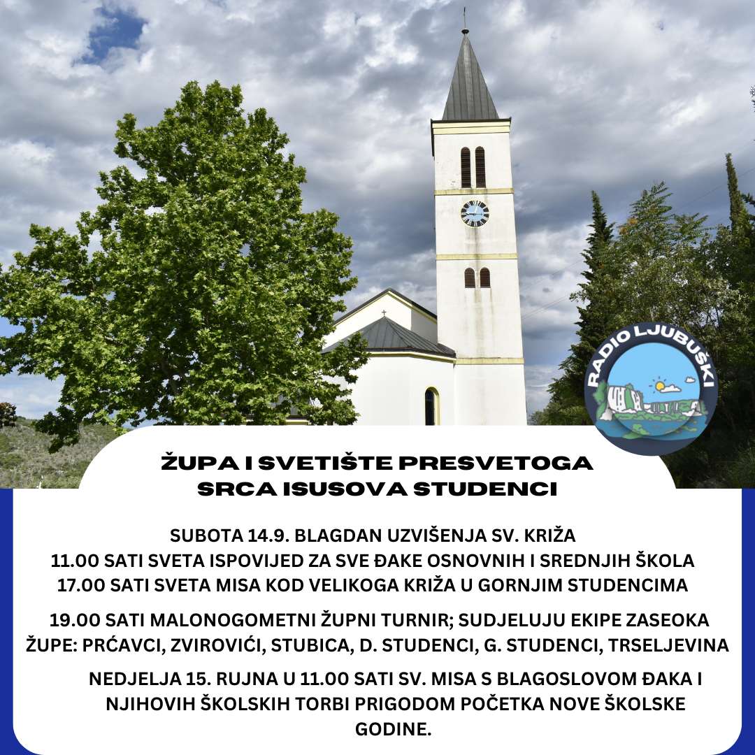 Studenci: Svetosavska liturgija kod Velikog krsta, turnir malog nogometa zaselaka i blagoslov učenika u nedjelju