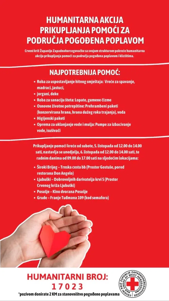 Crveni Kriz Zzh Organizuje Humanitarnu Akciju Za Pomoc Poplavljenim Podrucjima
