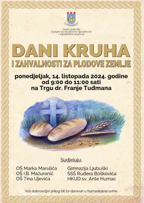 Najava Obiljezavanje Dana Kruha I Zahvalnosti Za Plodove Zemlje
