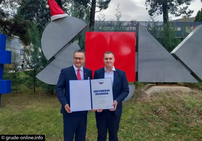 FOTO: Gruđanin dobitnik Rektorove nagrade i drugih prestižnih priznanja za
