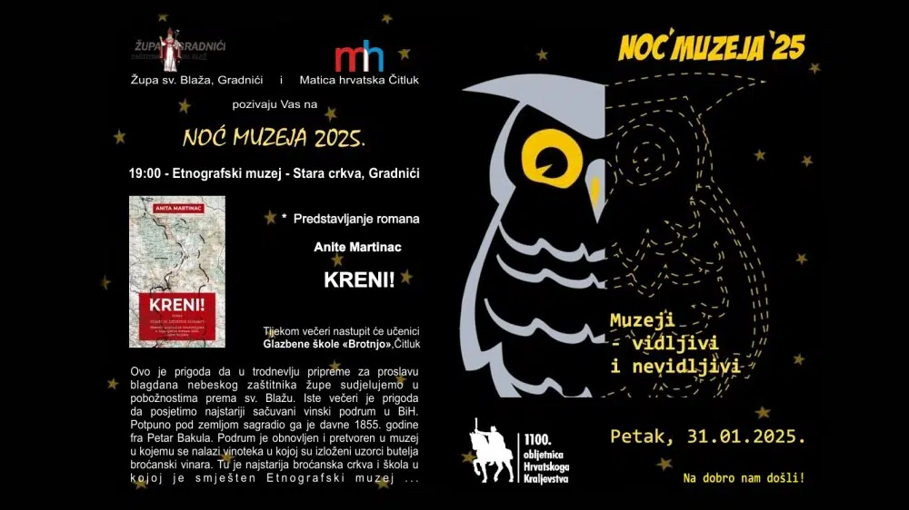 Novi roman Anite Martinac bit će predstavljen na Noći muzeja u Gradnićima