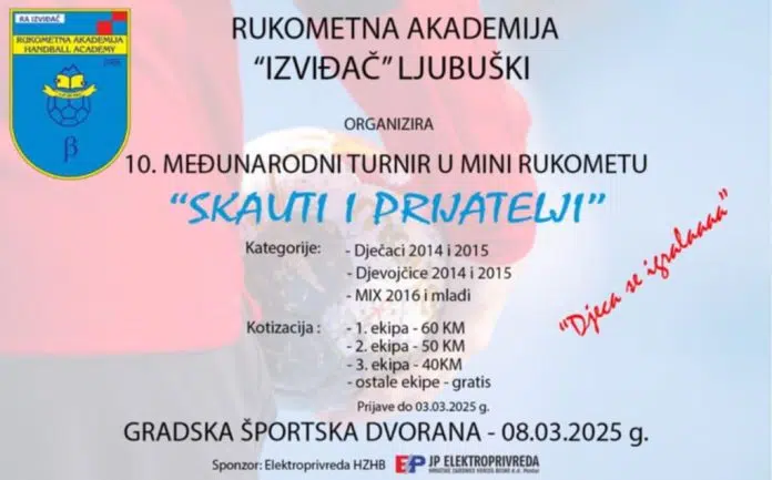 Otvorene prijave za 10. Međunarodni turnir u mini rukometu „Skauti