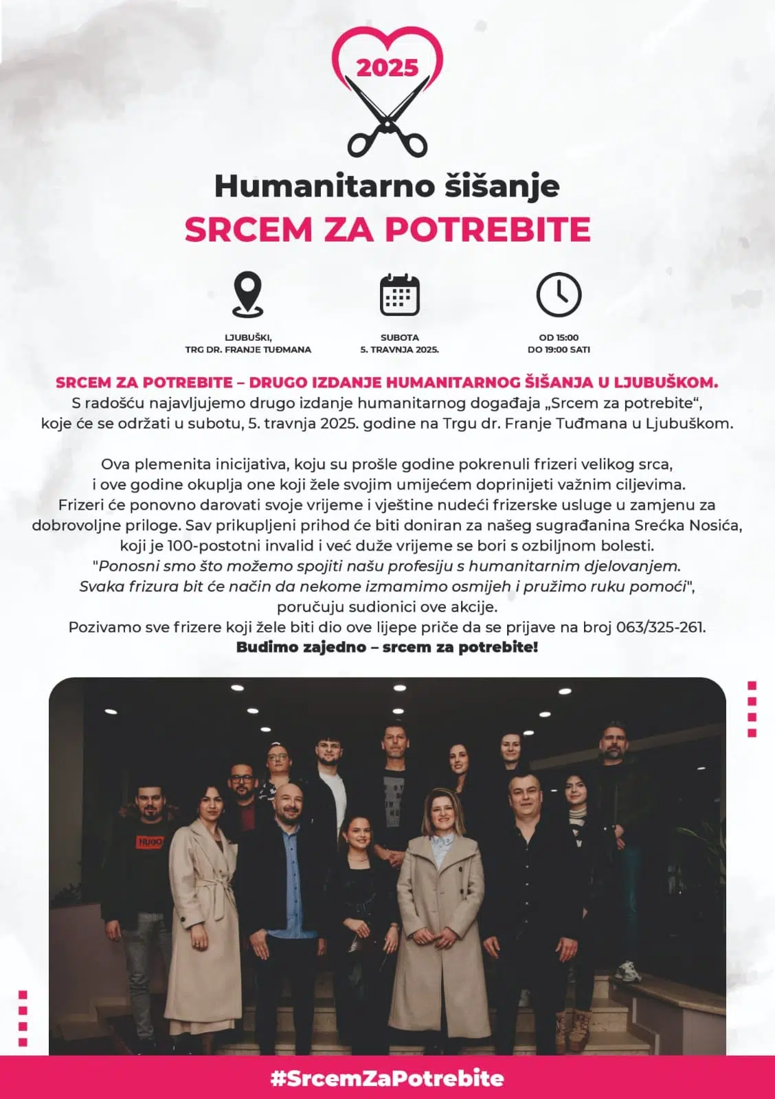 Ljubuški frizeri šišaju za Srećka: Humanitarna akcija ”Srcem za potrebite”