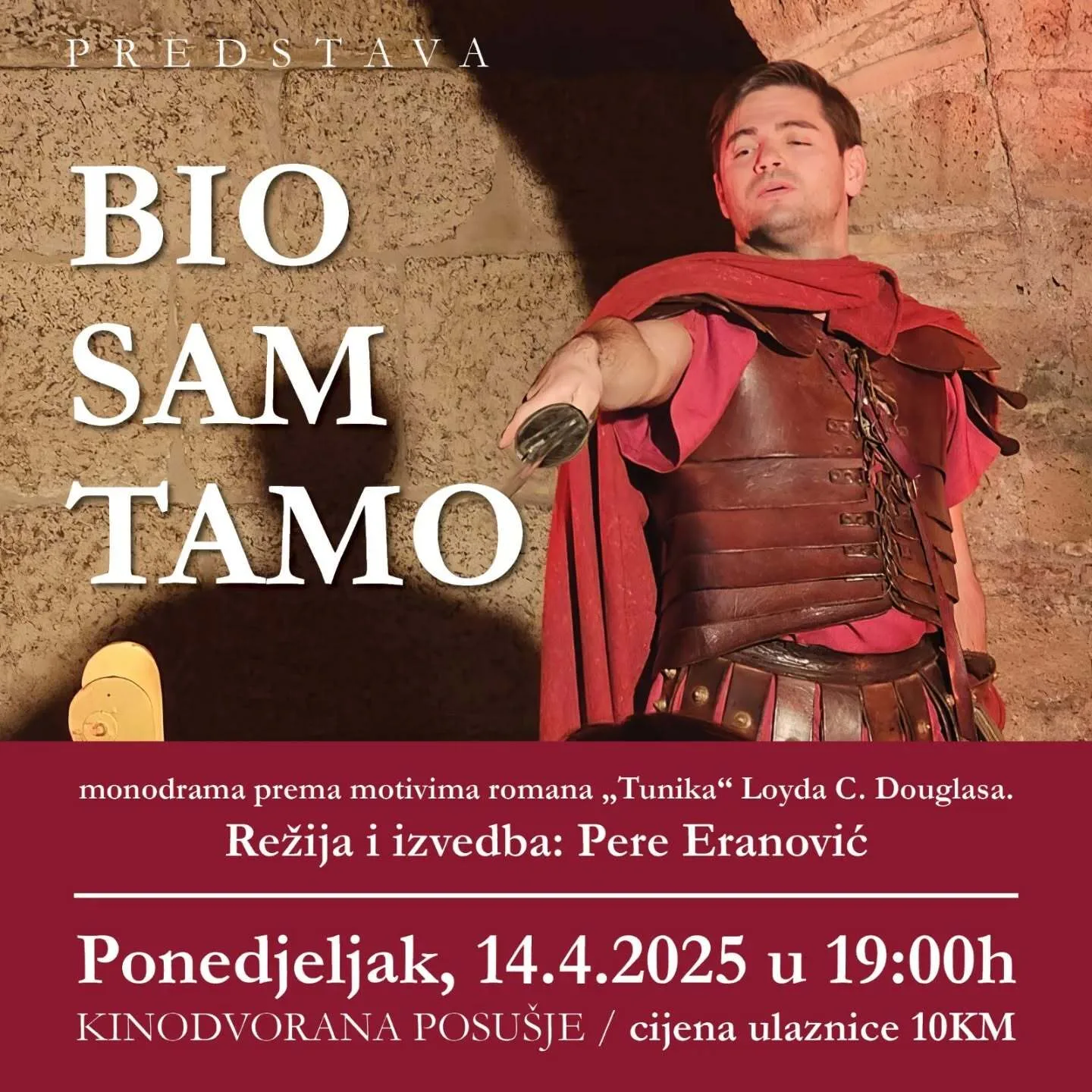 Večeras u Posušju: Monodrama “Bio sam tamo” s Perom Eranovićem