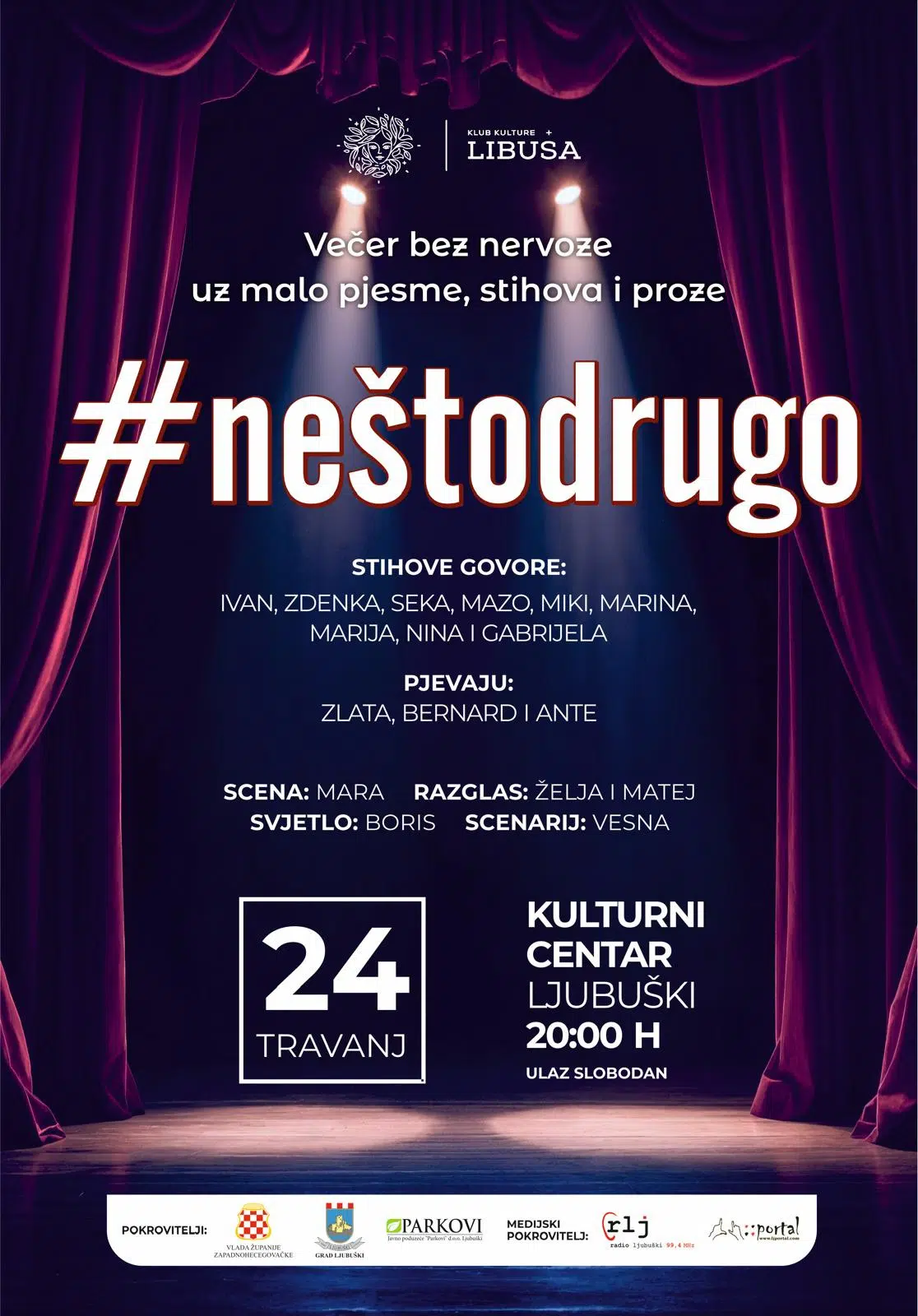 Ljubuški domaćin poetsko-glazbene večeri pod nazivom #neštodrugo