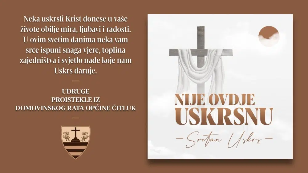 Uskrsna čestitka Udruga proisteklih iz Domovinskog rata