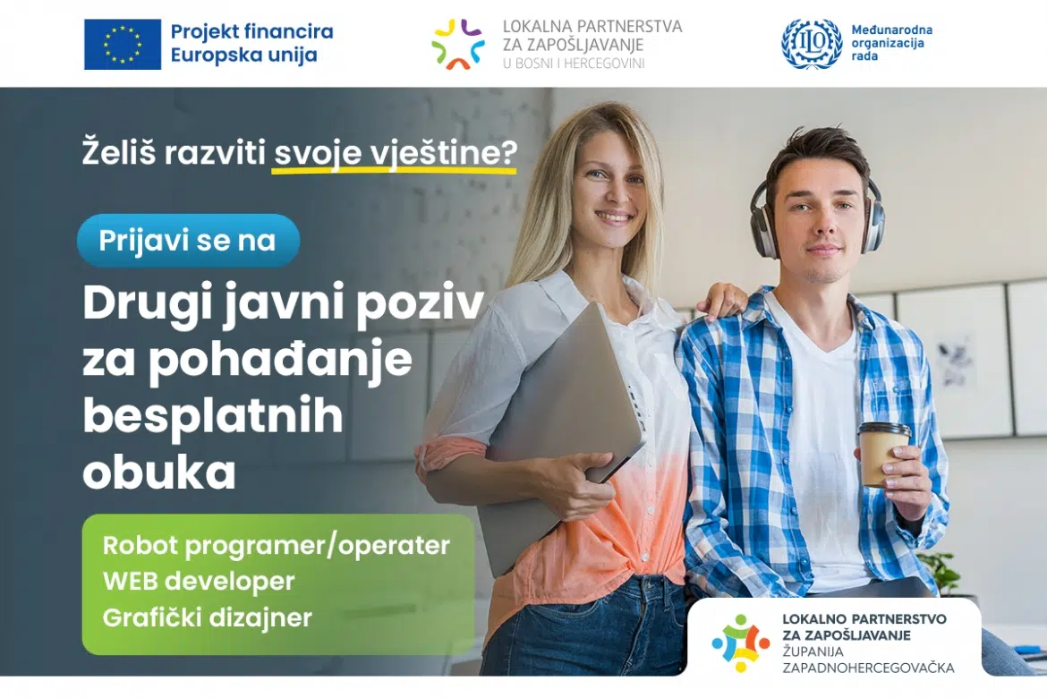 Drugi javni poziv nezaposlenim osobama za pohađanje obuka po programima osposobljavanja