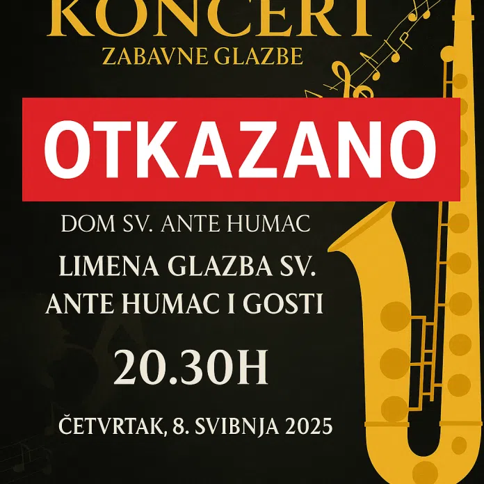 Limena glazba Humac otkazala koncert zbog gubitka jednog od svojih