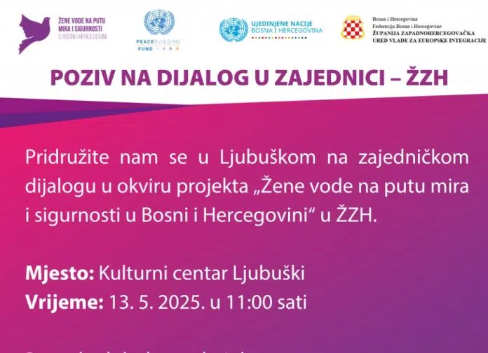 Zajednički dijalog u Županiji Zapadnohercegovačkoj: „Žene vode na putu mira