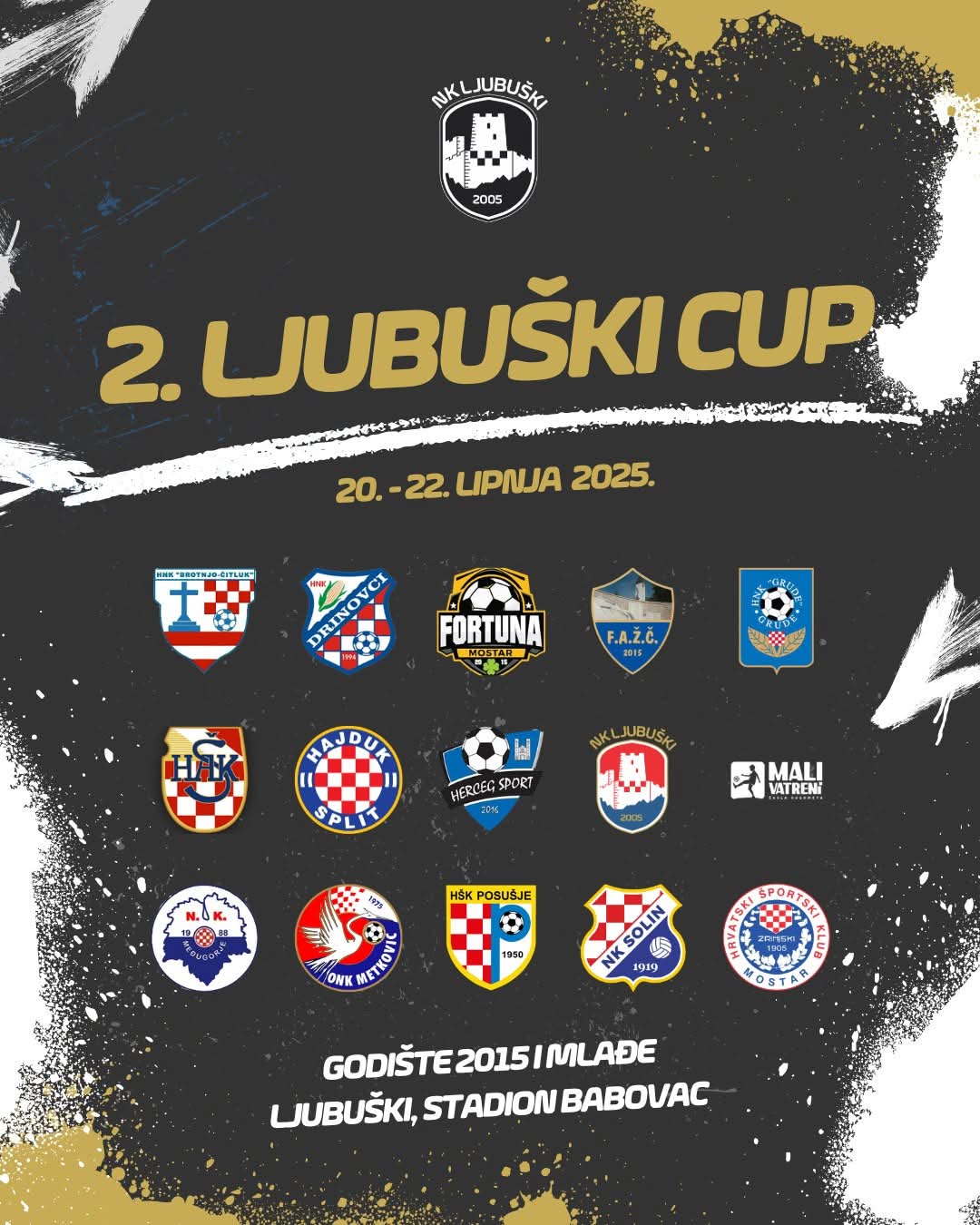 “2.LJUBUŠKI CUP 2025.” od 20. do 22. lipnja na stadionu Babovac