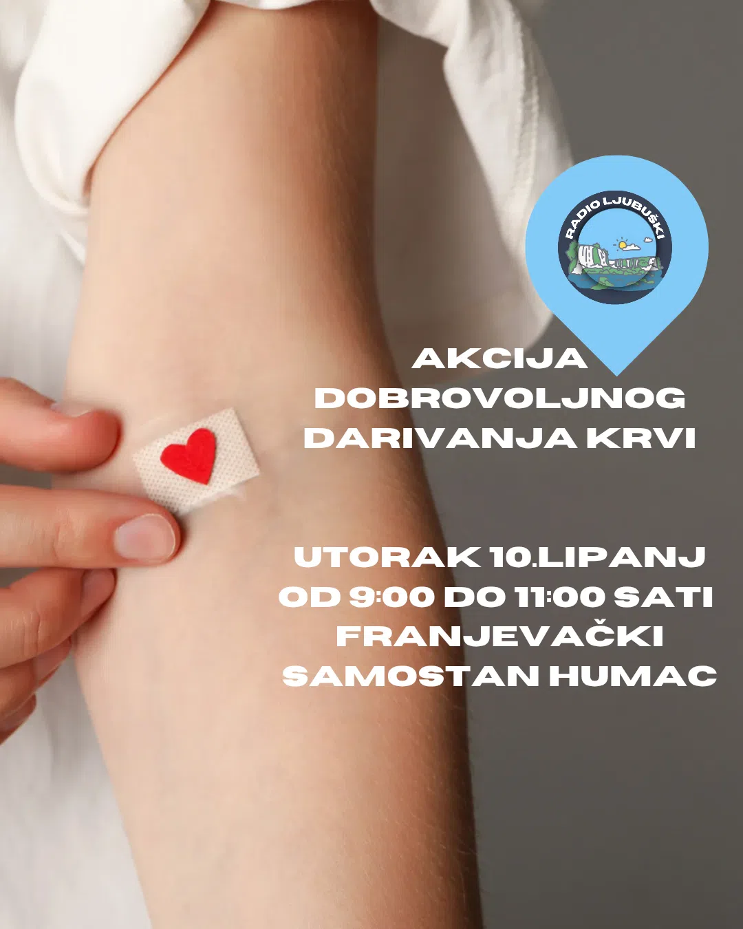 Ljubuški:Darivanje krvi u utorak 10.lipnja