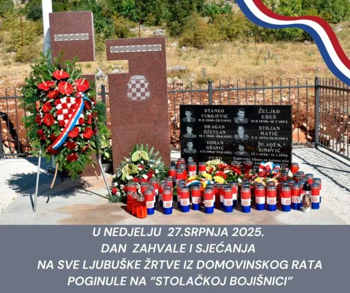 Najava: Dan zahvale i sjećanja na ljubuške žrtve poginule na