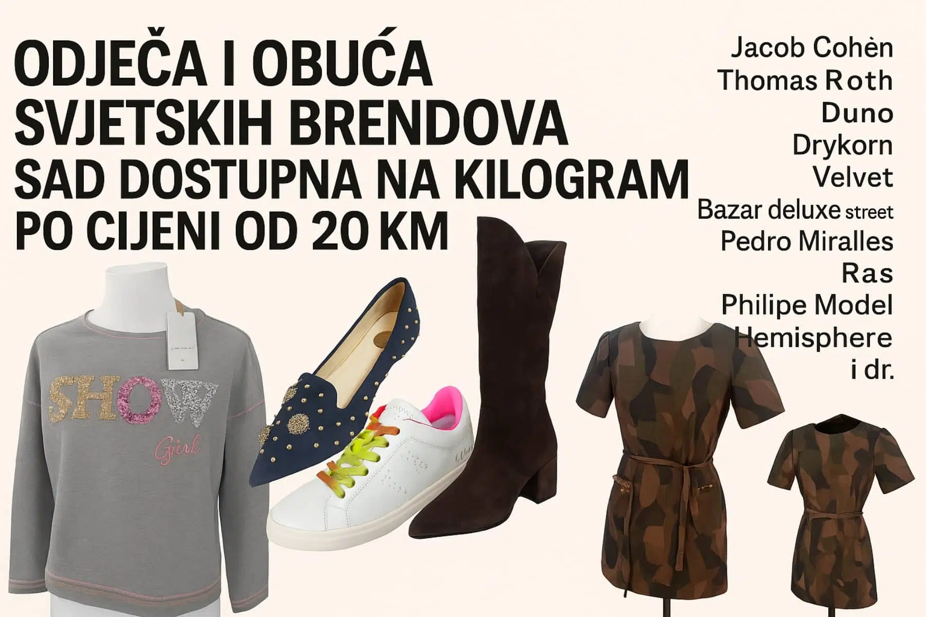 Velika rasprodaja luksuzne odjeće i obuće u Luciusu Vitez, samo 20 KM/kg (FOTO)