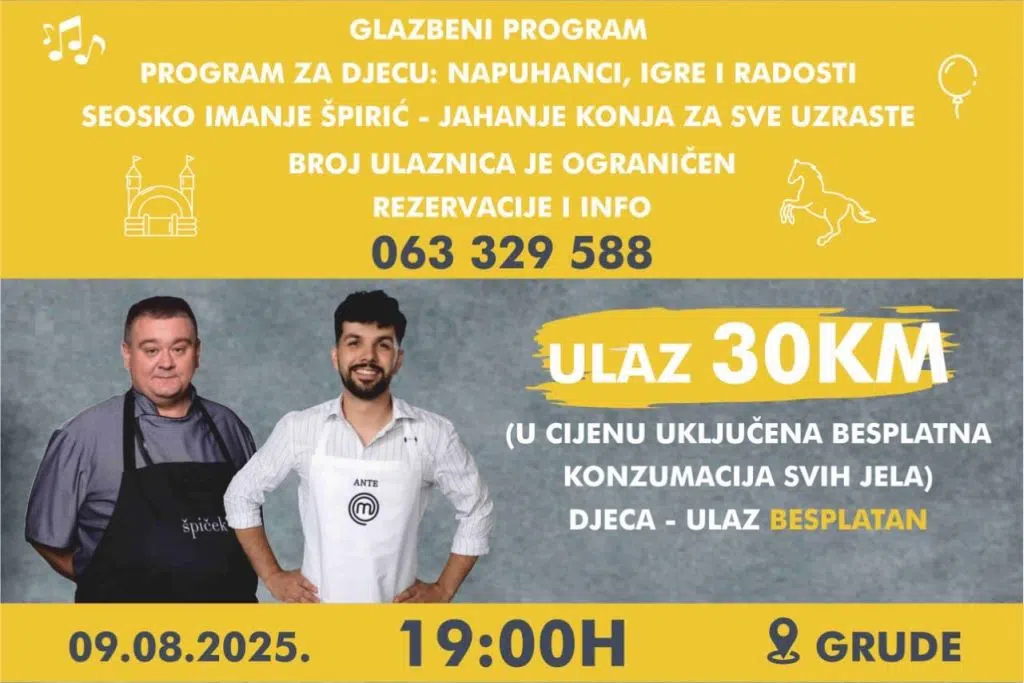 Najuskusniji događaj ljeta “3,2,1 KUHAJ” uskoro u Grudama