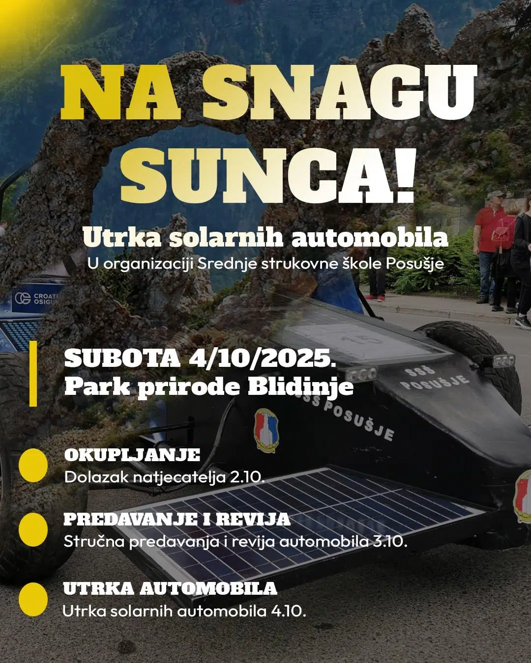 SSŠ Posušje organizira utrku solarnih automobila na Blidinju