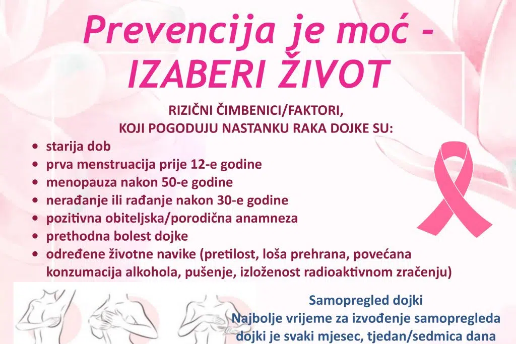 U  Livnu započinje kampanju ‘Ružičasti listopad’ – mjesec prevencije i borbe protiv karcinoma dojke