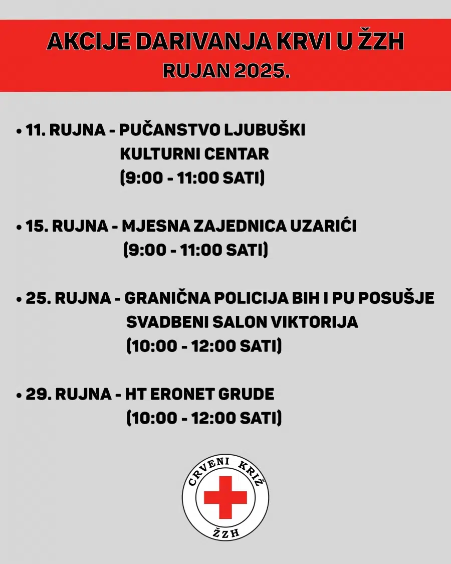 Rujanske akcije darivanja krvi u Ljubuškom, Širokom Brijegu, Posušju i Grudama