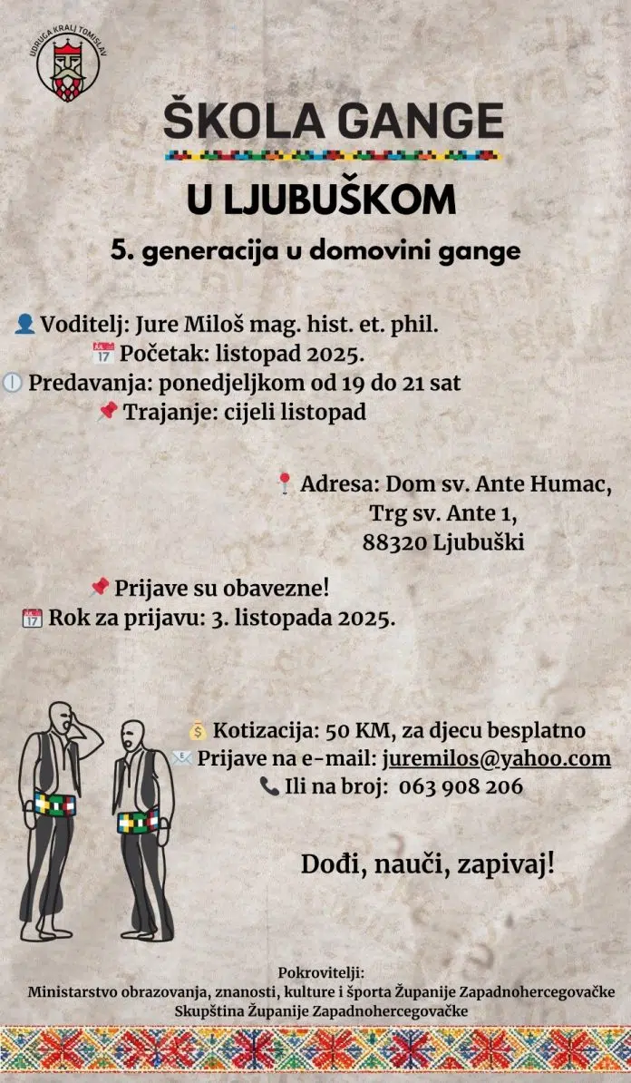 Škola gange stiže u Ljubuški: Dođi, nauči i zapivaj!