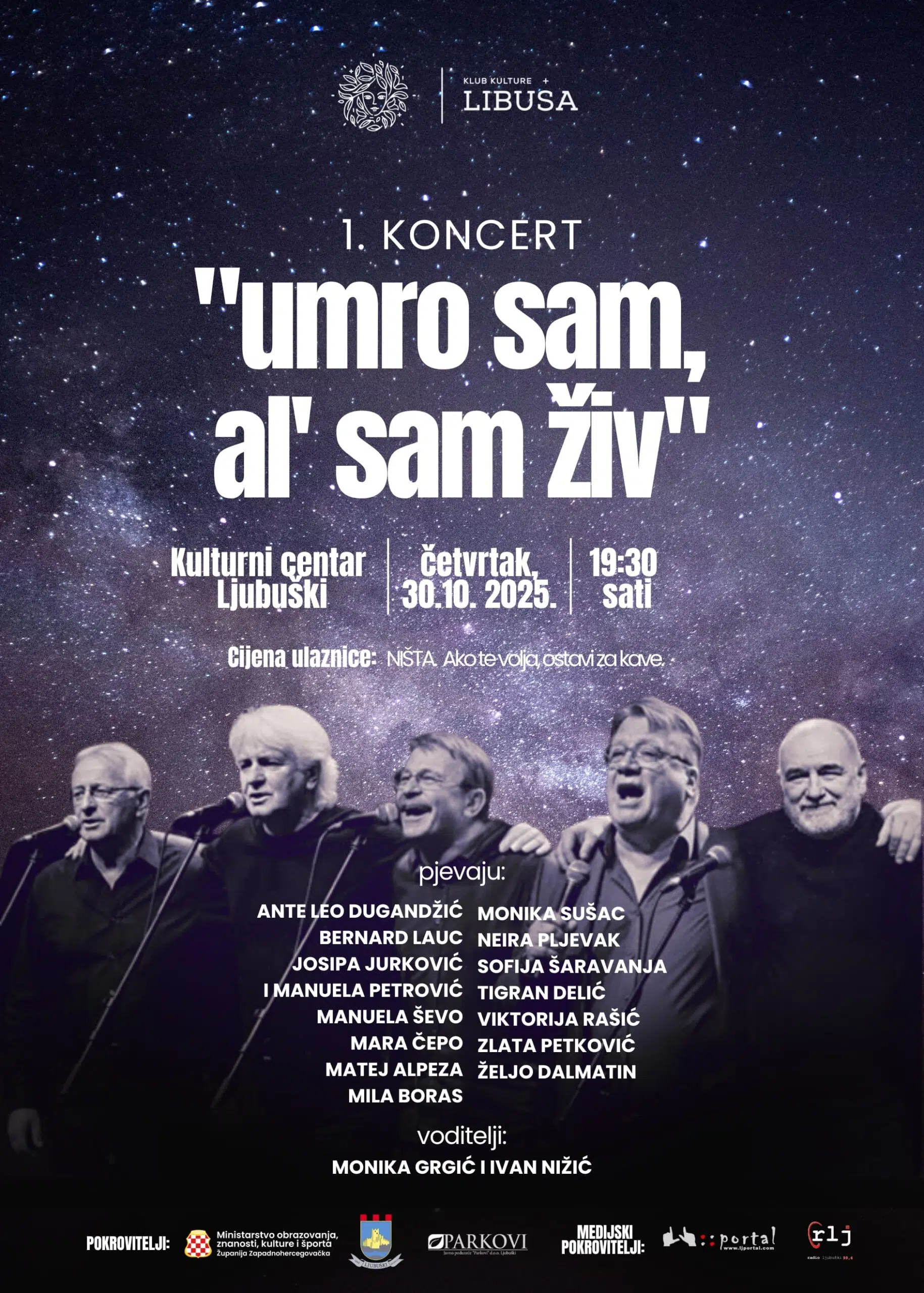 KK Libuša Ljubuški najavljuje: Koncert u Kulturnom centru u četvrtak 30.10.
