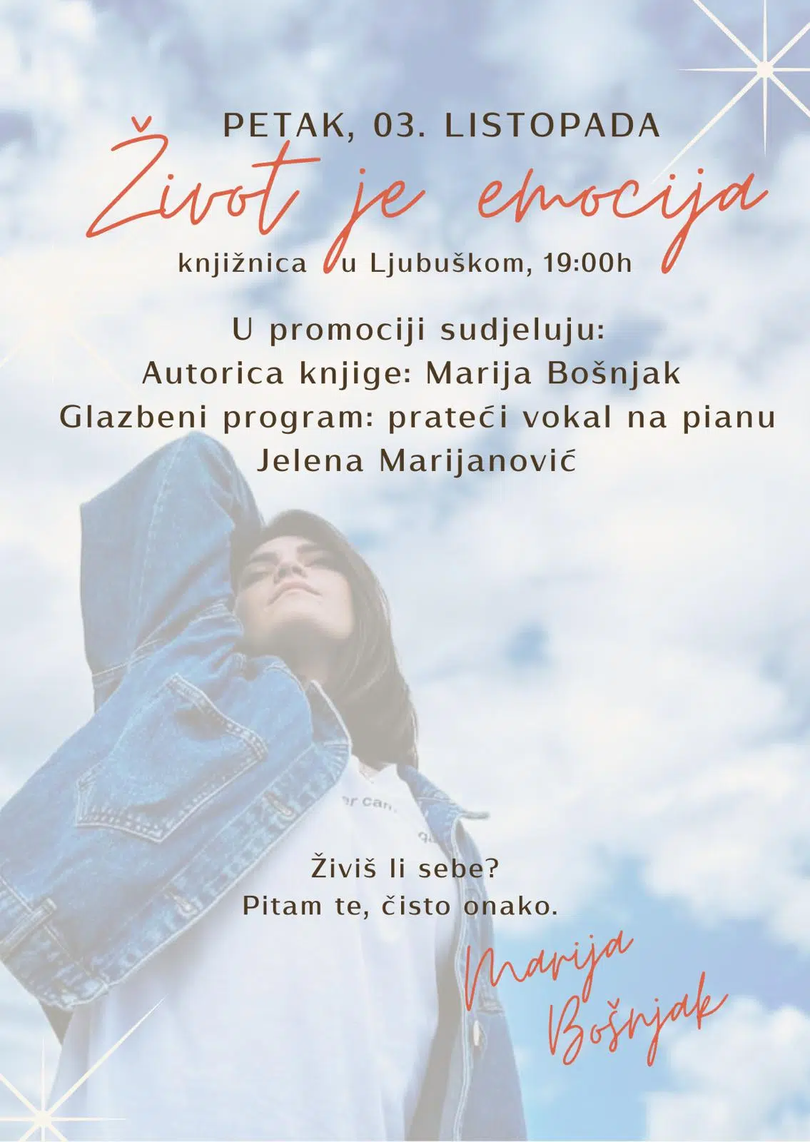 Predstavljanje knjige “Život je emocija” Marije Bošnjak u petak u Knjižnici Ljubuški