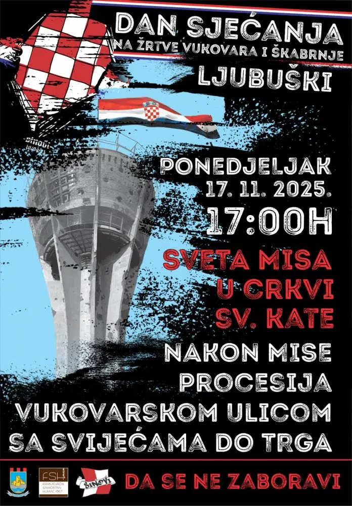 Danas obilježavanje sjećanja na Vukovar i Škabrnju u Ljubuškom