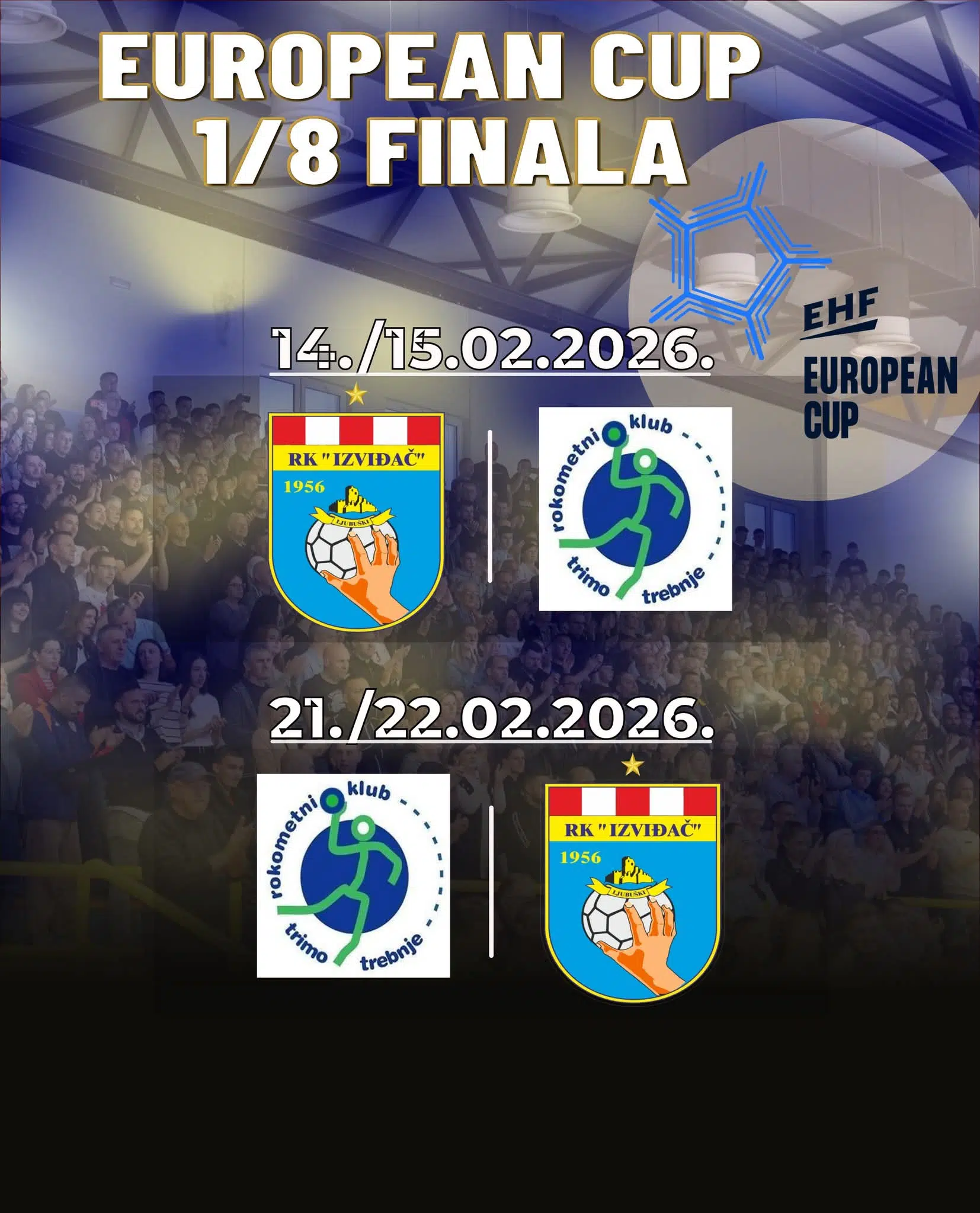 Izviđač Agram u 1/8 finala EHF European Cupa protiv slovenskog Trima iz Trebnja