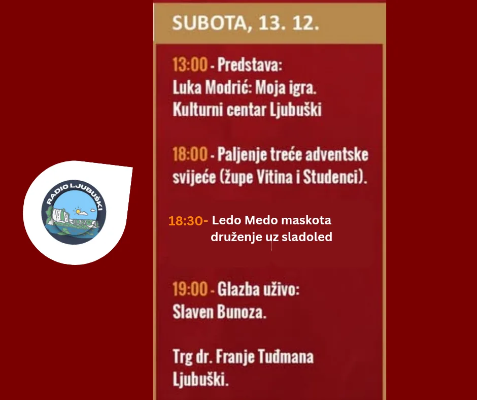 Advent u Ljubuškom: Program
