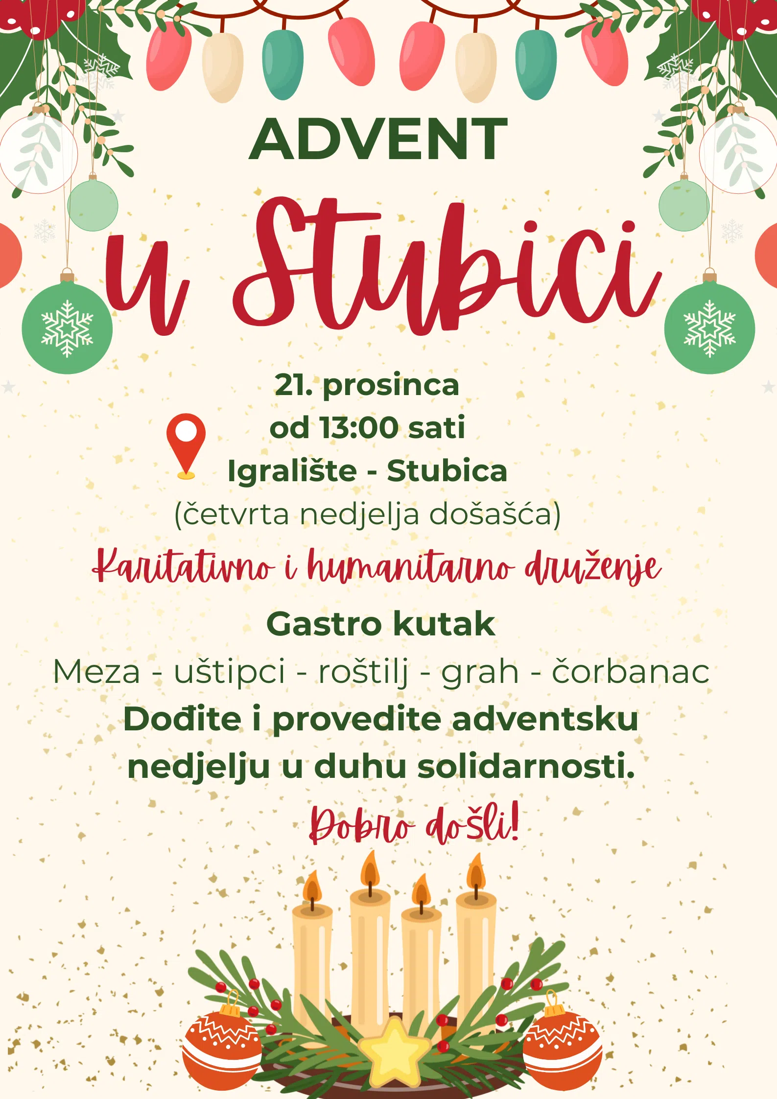 Humanitarni advent u Stubici: Sav prihod namijenjen obiteljima iz župe Studenci
