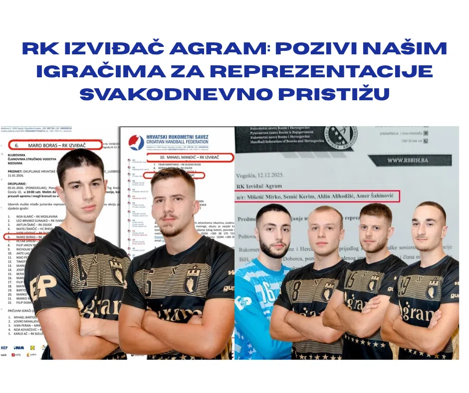 Novi pozivi za reprezentacije igračima RK Izviđač Agram