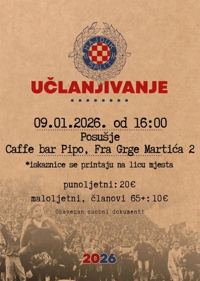 VIDEO Posušje ponovno pokazalo ljubav prema Hajduku: Učlanjena 602 člana