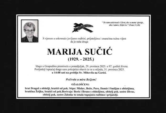 Prim. dr. Ivica Mamić; U sjećanje na Mariju, našu Sučićku