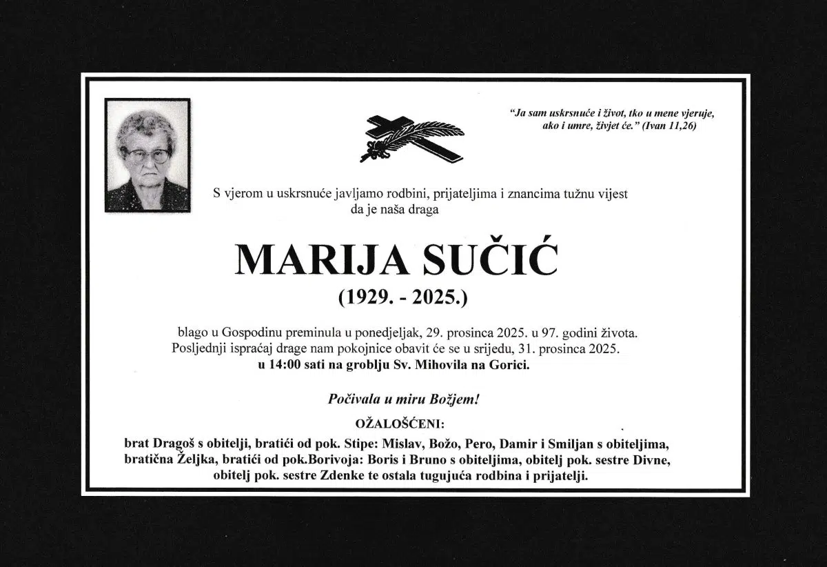 Prim. dr. Ivica Mamić; U sjećanje na Mariju, našu Sučićku