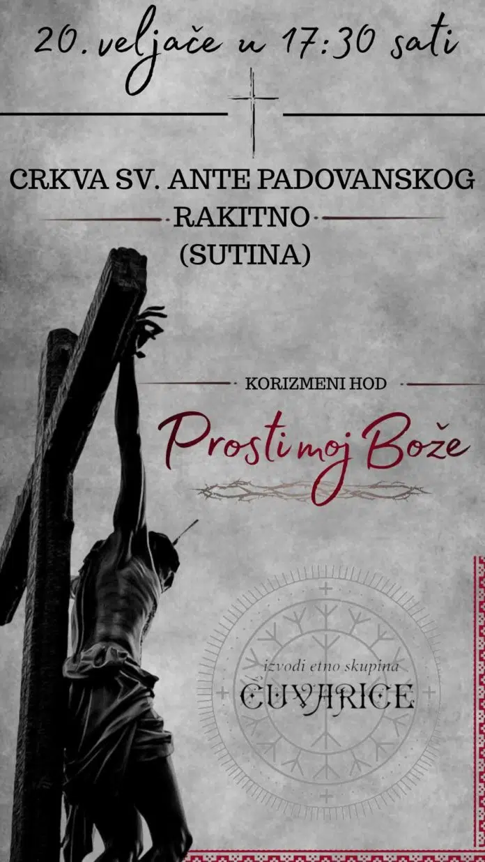 Večeras u Rakitnu: „Korizmeni hod“ s etno skupinom Čuvarice