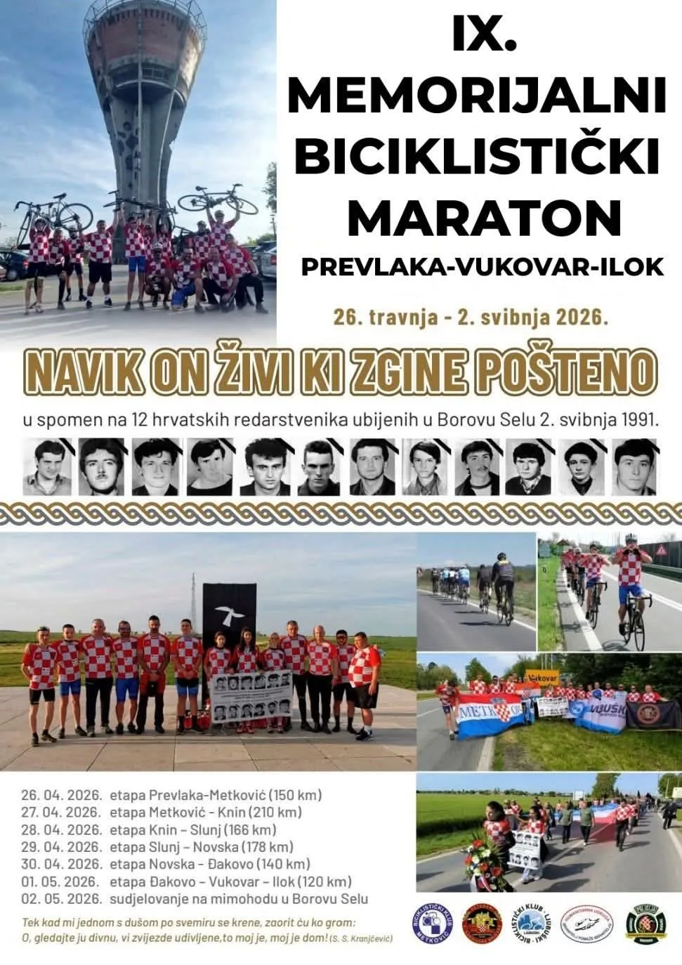 Ljubuški biciklisti sudionici IX. Memorijalnog maratona “Navik on živi ki zgine pošteno”
