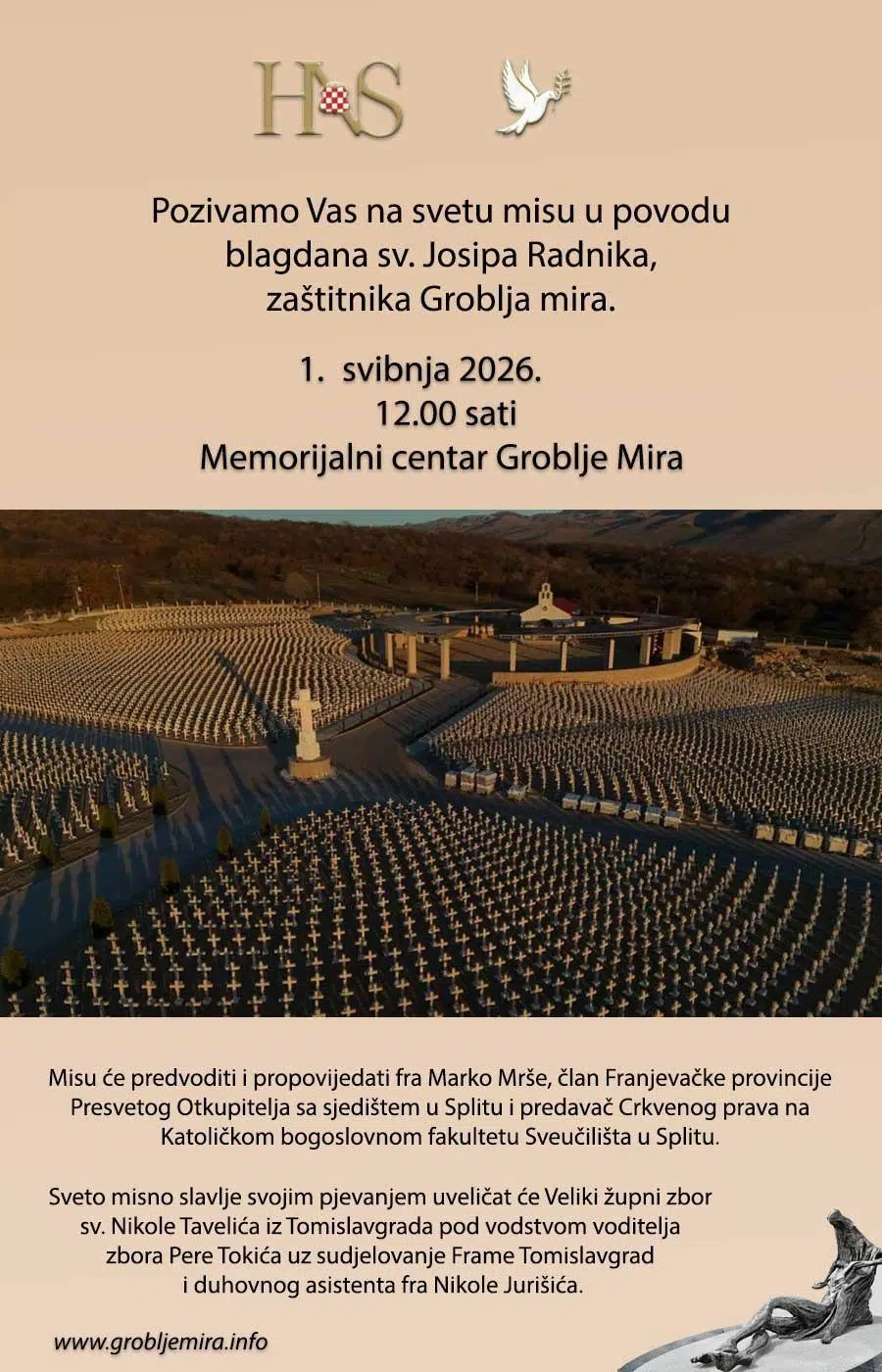 Sveta misa na Groblju mira 1. svibnja u organizaciji Hrvatskog narodnog sabora